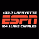 ESPN 103.7 Lafayette 104.1 Lake Charles - KLCJ Logo