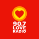 90.7 Love Radio Manila - DZMB Logo