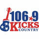 106-9 Kicks Country - WKXD-FM Logo